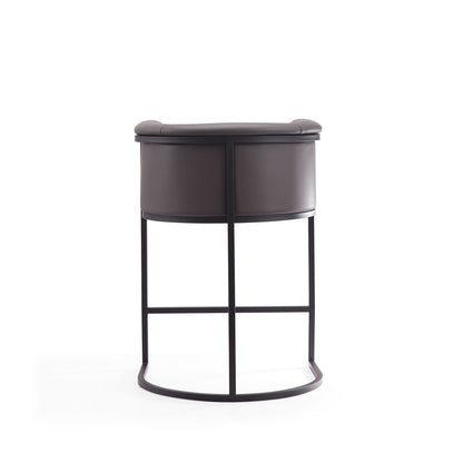 Cosmopolitan stool with charcoal upholstered seat and black metal frame, counter-height 24–27 in on Tampa Home & Garden Store