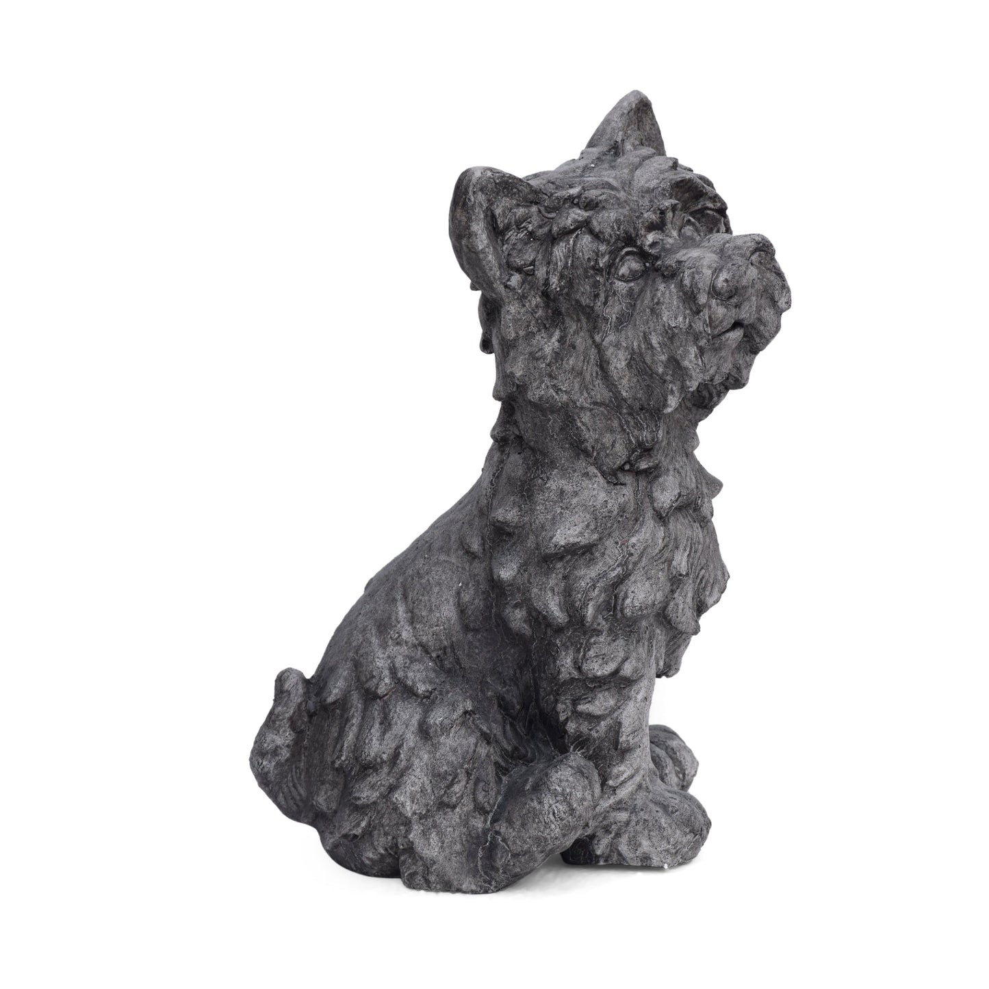Cricket Dog cast stone garden statue dark gray textured finish on Tampa Home & Garden Store