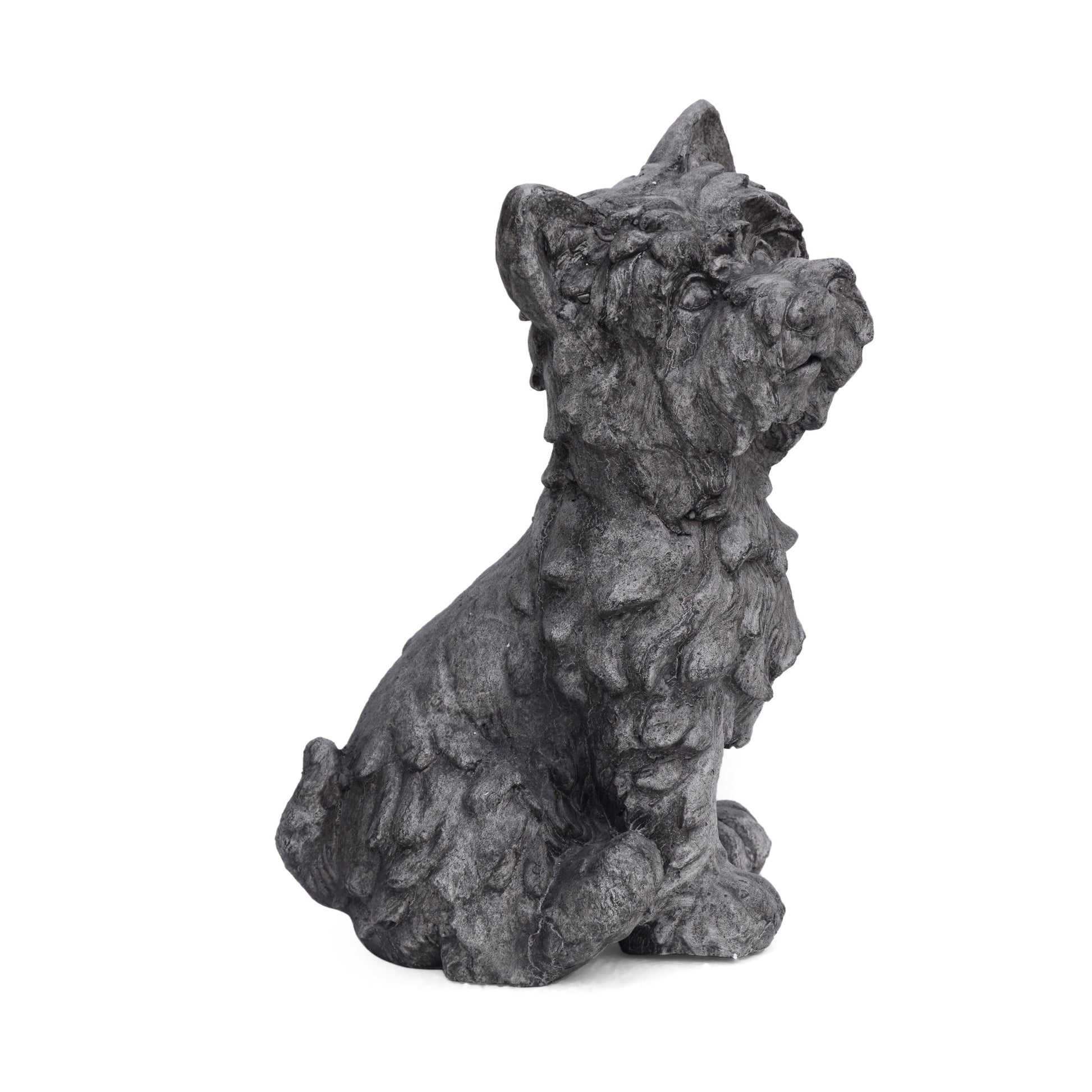 Cricket Dog cast stone garden statue dark gray textured finish on Tampa Home & Garden Store