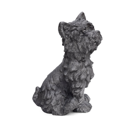 Cricket Dog cast stone garden statue dark gray textured finish on Tampa Home & Garden Store