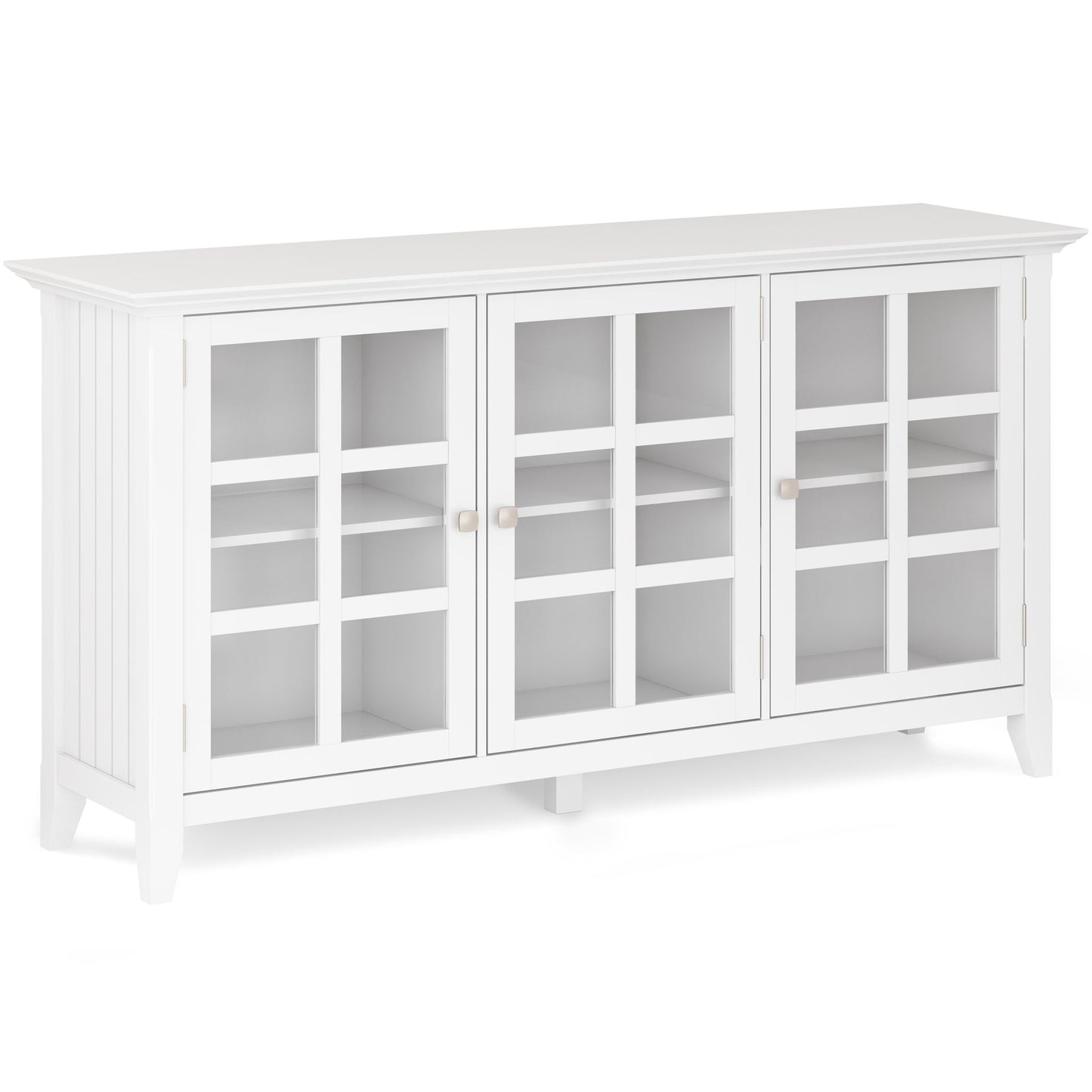 Acadian White Wide Storage Cabinet with Glass-Front Doors by HouseOfZazla on Tampa Home & Garden Store