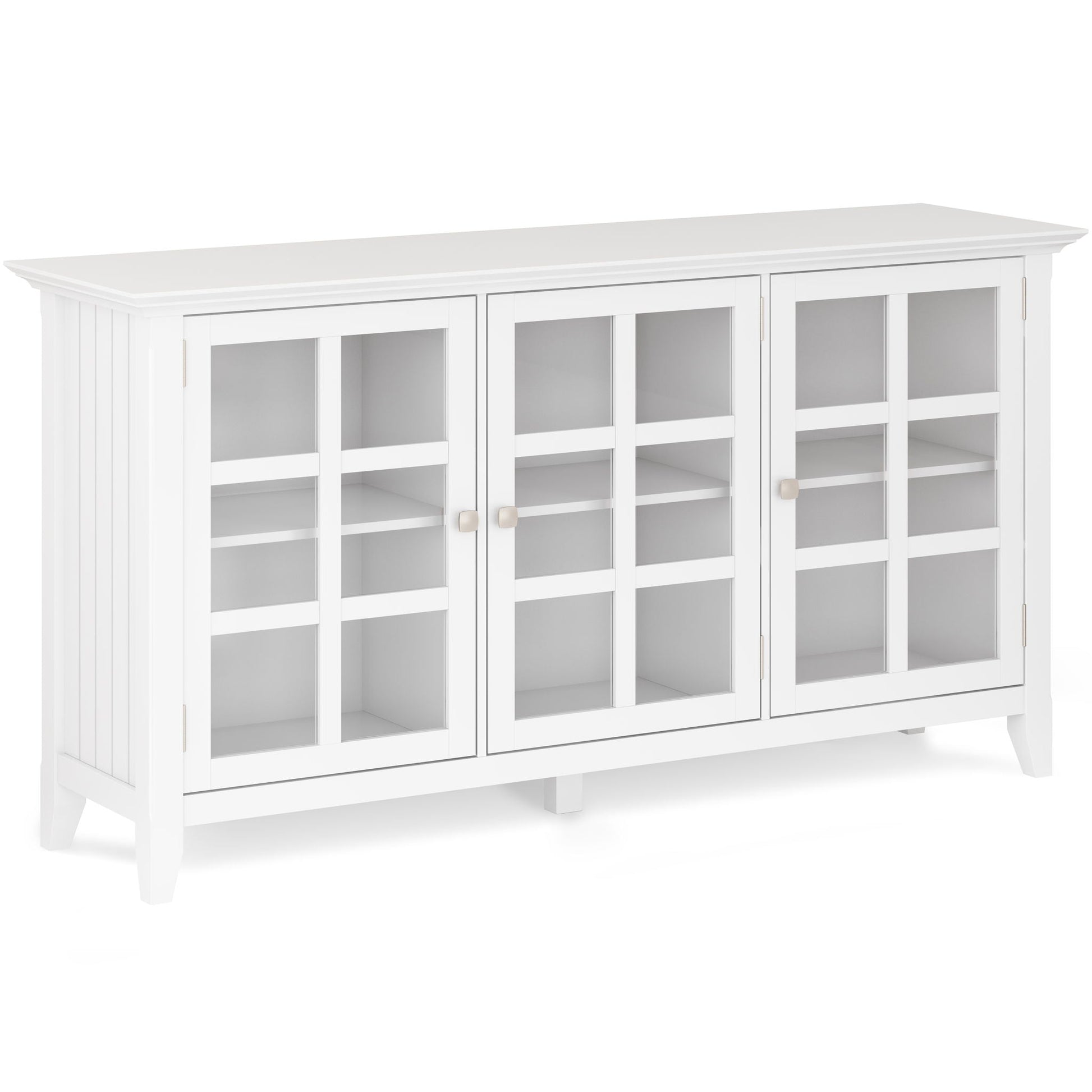 Acadian White Wide Storage Cabinet with Glass-Front Doors by HouseOfZazla on Tampa Home & Garden Store