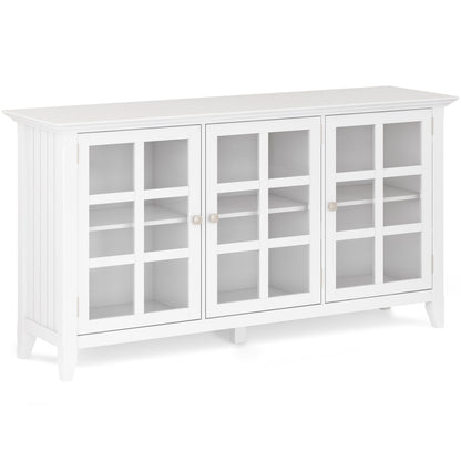Acadian White Wide Storage Cabinet with Glass-Front Doors by HouseOfZazla on Tampa Home & Garden Store