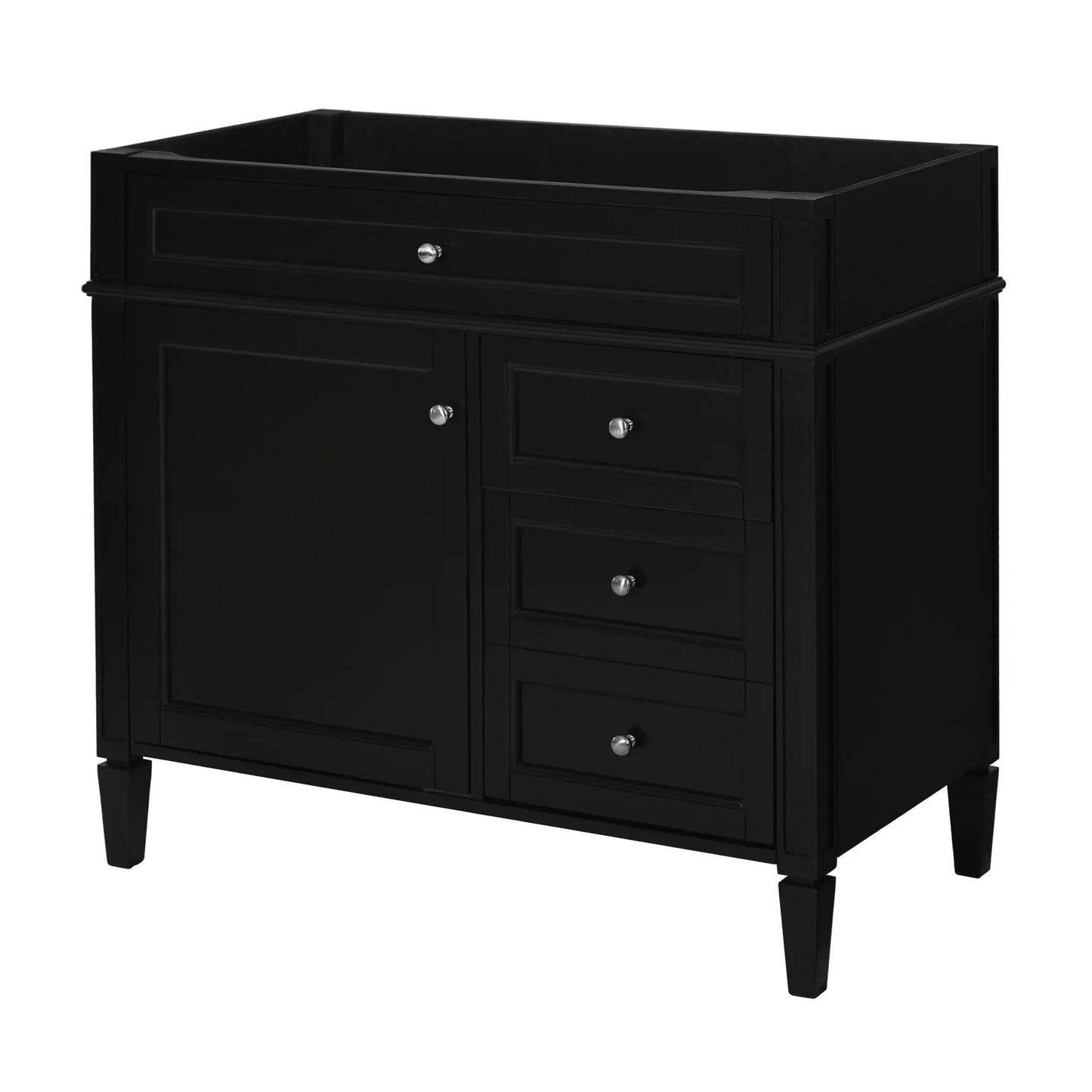 Bathroom vanity base in black finish with 2 drawers and a tip-out drawer Unique Piece Furniture on Tampa Home & Garden Store