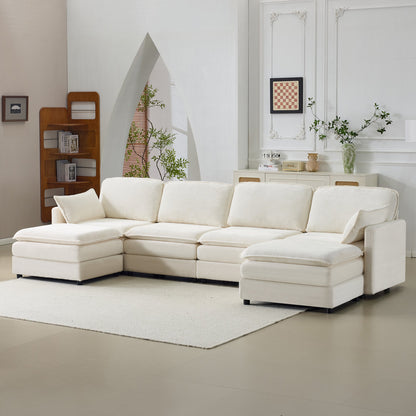Plush Cloud Corduroy Sofa and the Footstool Set