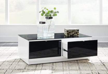Gardoni Glass Coffee Table in White and Black