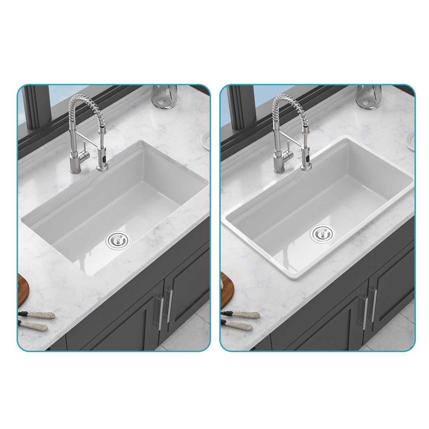 Undermount Workstation and Ceramic Kitchen Sink