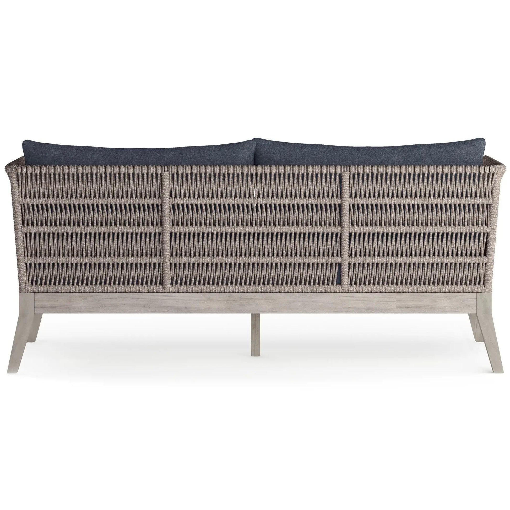 Santiago Outdoor Sofa slate gray cushions with woven wicker frame by Unique Piece Furniture on Tampa Home & Garden Store