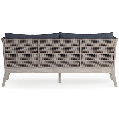 Santiago Outdoor Sofa slate gray cushions with woven wicker frame by Unique Piece Furniture on Tampa Home & Garden Store