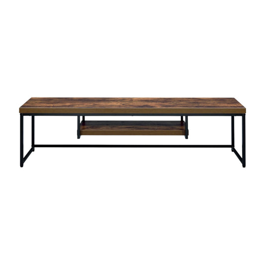 Bob TV Stand compact storage with walnut wood top and black metal frame on Tampa Home & Garden Store