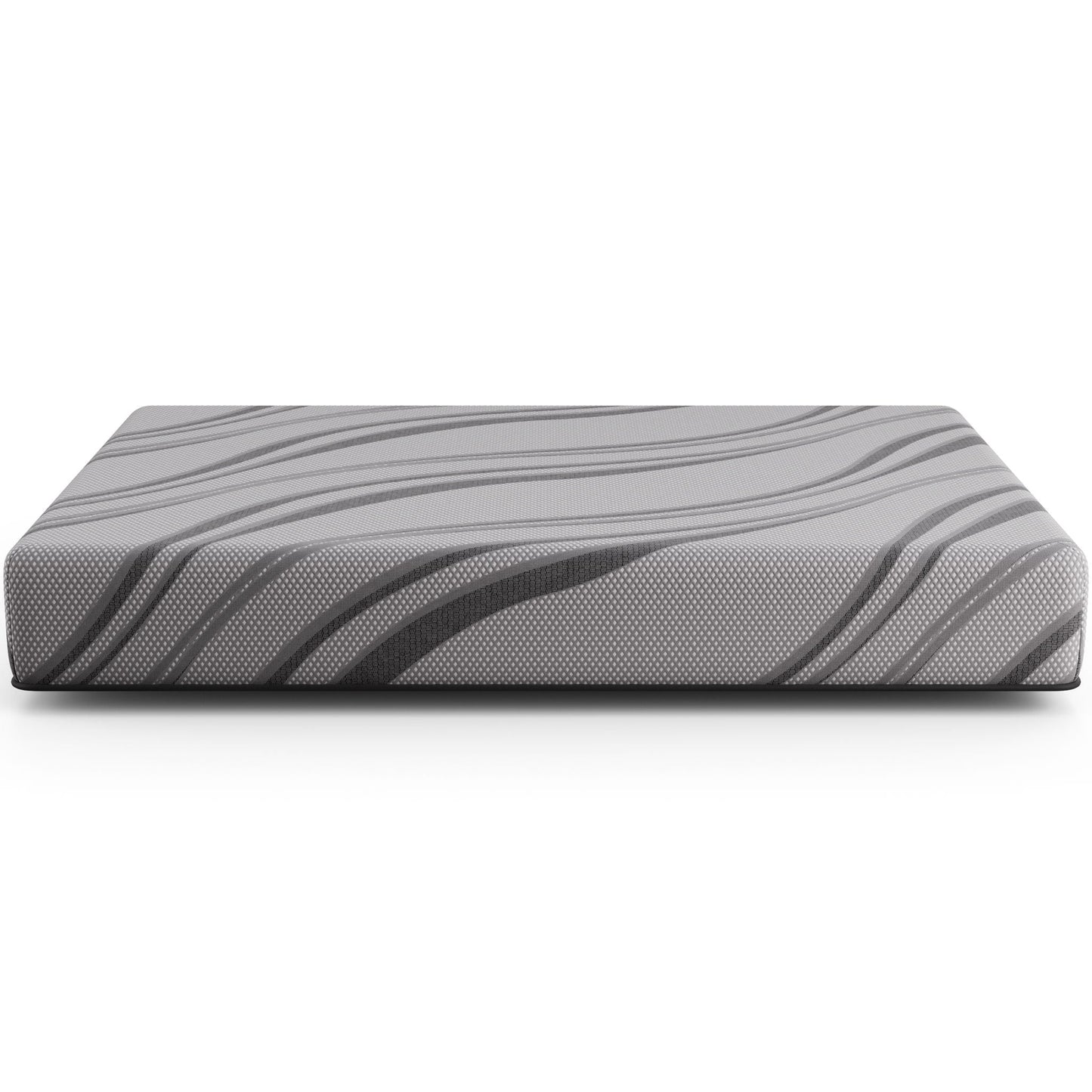 Bib NL 10in Pro Gel Foam Hybrid Mattress gray striped cover on Tampa Home & Garden Store