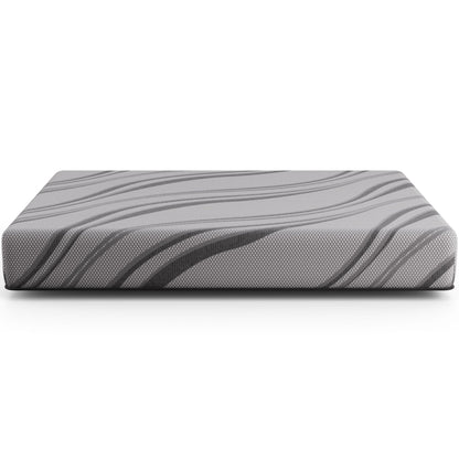 Bib NL 10in Pro Gel Foam Hybrid Mattress gray striped cover on Tampa Home & Garden Store
