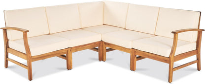 Perla 5 Pieces Outdoor Wood Patio Sofa Set