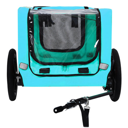 Pet Bike Trailer HouseOfZazla teal fabric with mesh window, wheeled carrier on Tampa Home & Garden Store