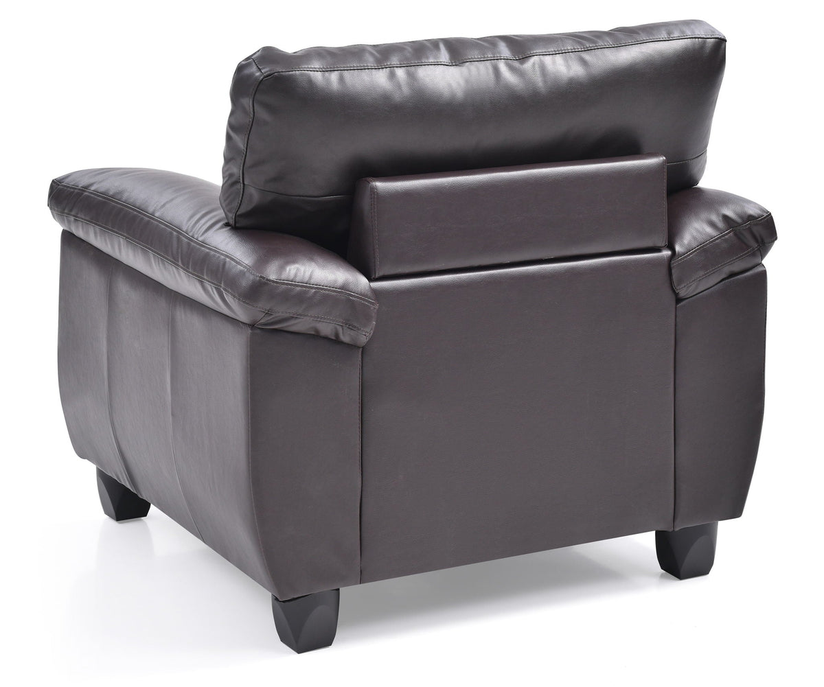 Accent chair with removable back and pocketed coil cushion, brown leather by HouseOfZazla on Tampa Home & Garden Store