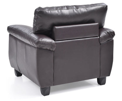 Accent chair with removable back and pocketed coil cushion, brown leather by HouseOfZazla on Tampa Home & Garden Store