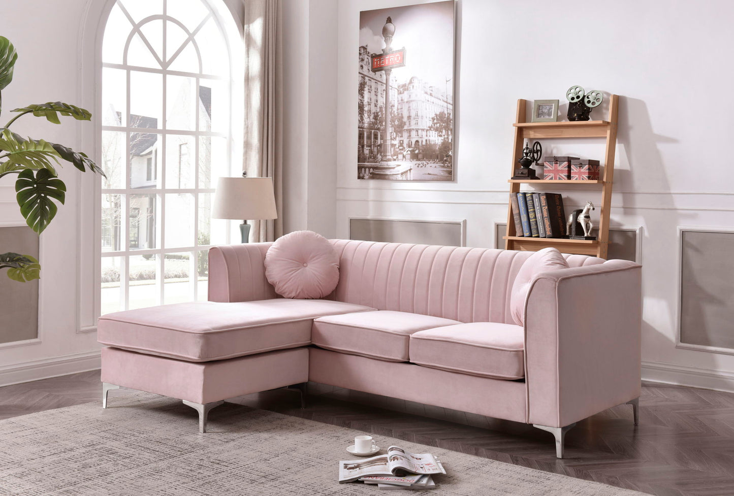 Delray Micro Suede Sofa and Chaise Lounger
