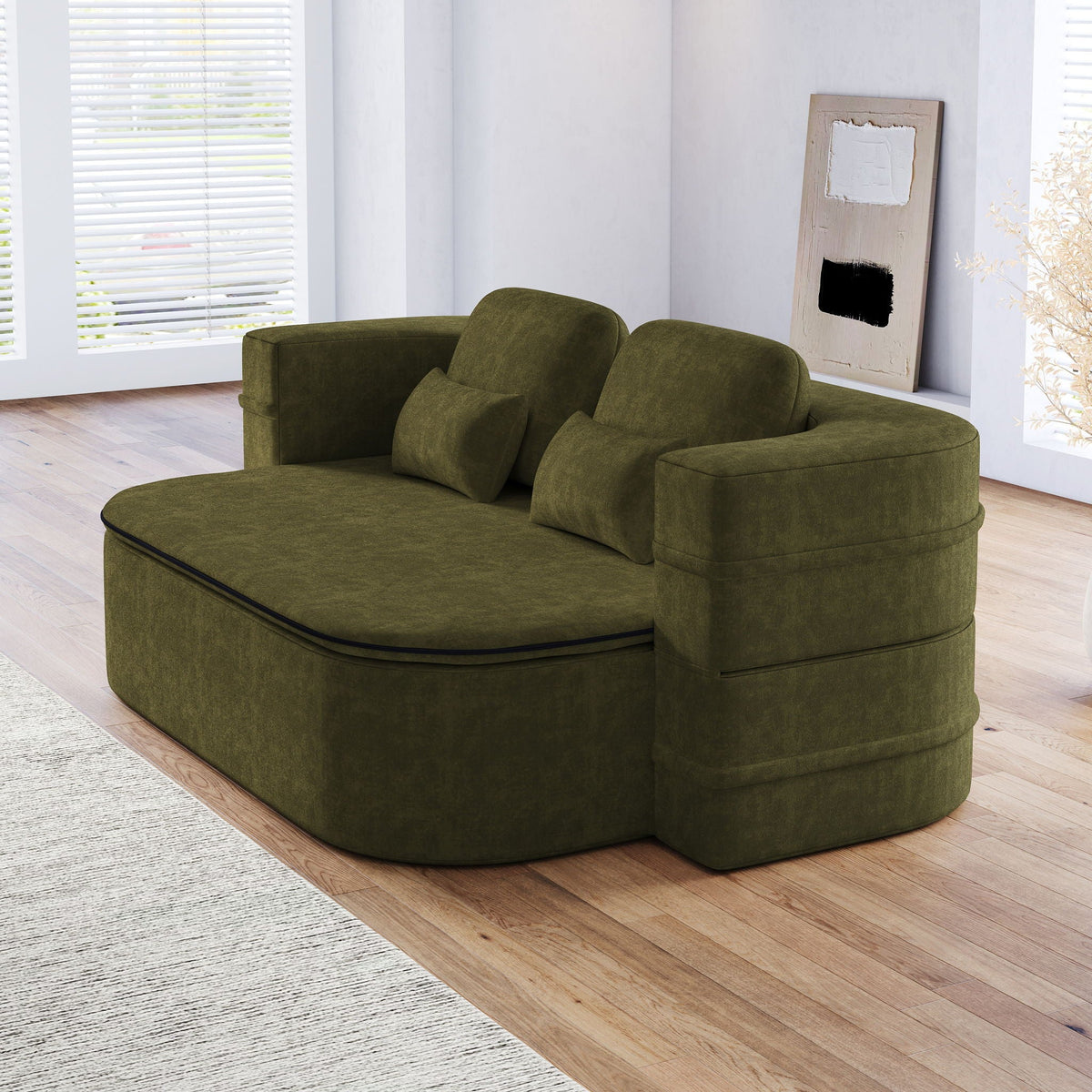 Foldable Sofa Bed with a Multi Functional Blanket