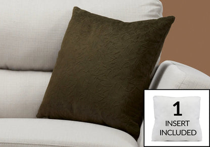 Square throw pillow dark brown textured fabric insert included Unique Piece Furniture on Tampa Home & Garden Store