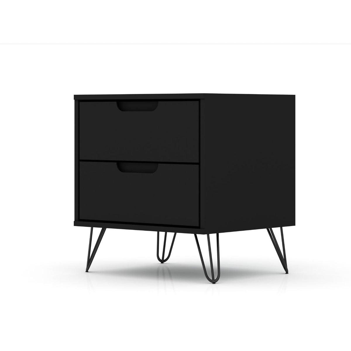 2-drawer nightstand black with splayed metal legs by HouseOfZazla, accent nightstand on Tampa Home & Garden Store