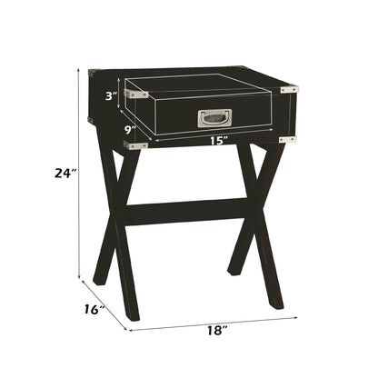 Babs Accent Table with Drawer Square Wooden Top