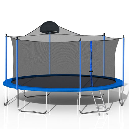 14 Ft Trampoline With Basketball Hoop And Net