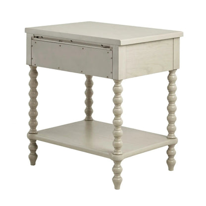 Traditional durable nightstand with drawer and shelf in whitewashed finish on Tampa Home & Garden Store
