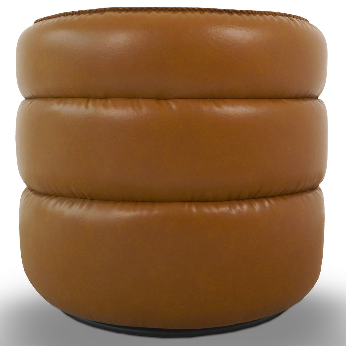 Walden Stylish Swivel Chair with Integrated Armrests in tan leather by HouseOfZazla on Tampa Home & Garden Store