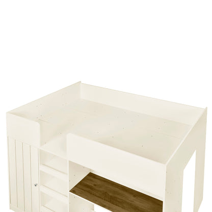 Loft bed with built-in wardrobe, desk, shelves and drawers in white by HouseOfZazla on Tampa Home & Garden Store