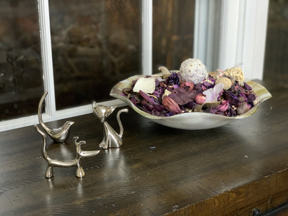 Vibhsa Silver Dog Cat Bird Ring Holders; 3 animal figures on a decorative dish on Tampa Home & Garden Store