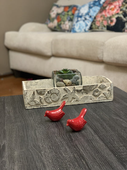 Vibhsa Birds of Health and Happiness red set of 2 bird figurines for decor on Tampa Home & Garden Store