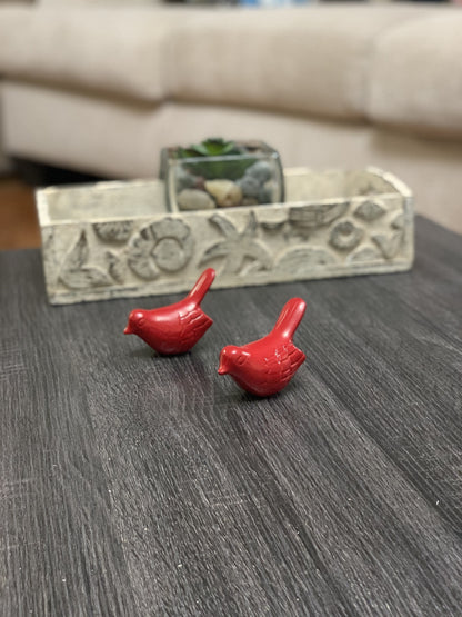 Vibhsa Birds of Health and Happiness red bird figurines set of 2 on Tampa Home & Garden Store