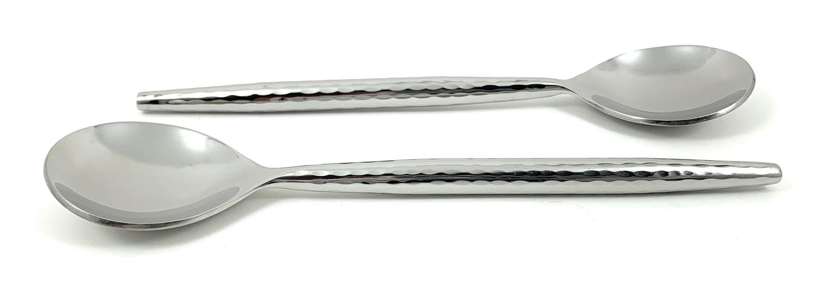 Vibhsa stainless steel spoons with hammered textured handles, two pieces on Tampa Home & Garden Store
