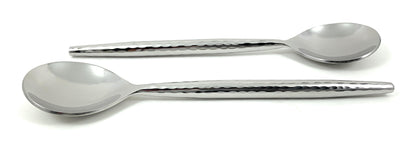 Vibhsa stainless steel spoons with hammered textured handles, two pieces on Tampa Home & Garden Store