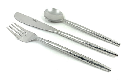 Vibhsa 36-piece flatware set for 12 with knife, fork, spoon and hammered handles on Tampa Home & Garden Store