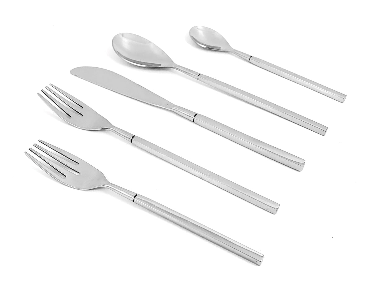 Vibhsa modern stainless steel flatware set 20-piece with forks and spoons on Tampa Home & Garden Store