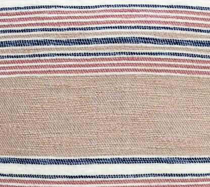 22x22 throw pillow with striped navy, red and beige woven fabric for couch on Tampa Home & Garden Store