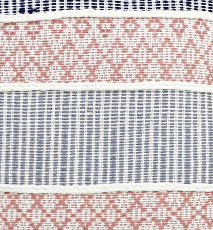 22x22 decorative throw pillow navy blue and pink woven fabric by Vibhsa on Tampa Home & Garden Store
