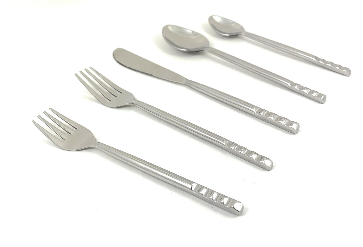 Vibhsa 20pc flatware set for 4 with forks knives spoons in modern stainless finish on Tampa Home & Garden Store