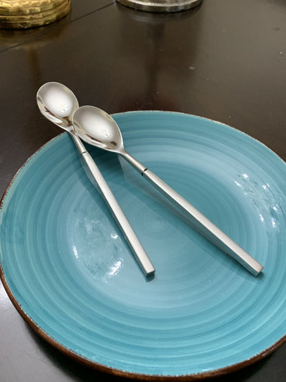 Vibhsa 6-PC stainless steel dinner spoons, 2 pcs visible on turquoise plate on Tampa Home & Garden Store