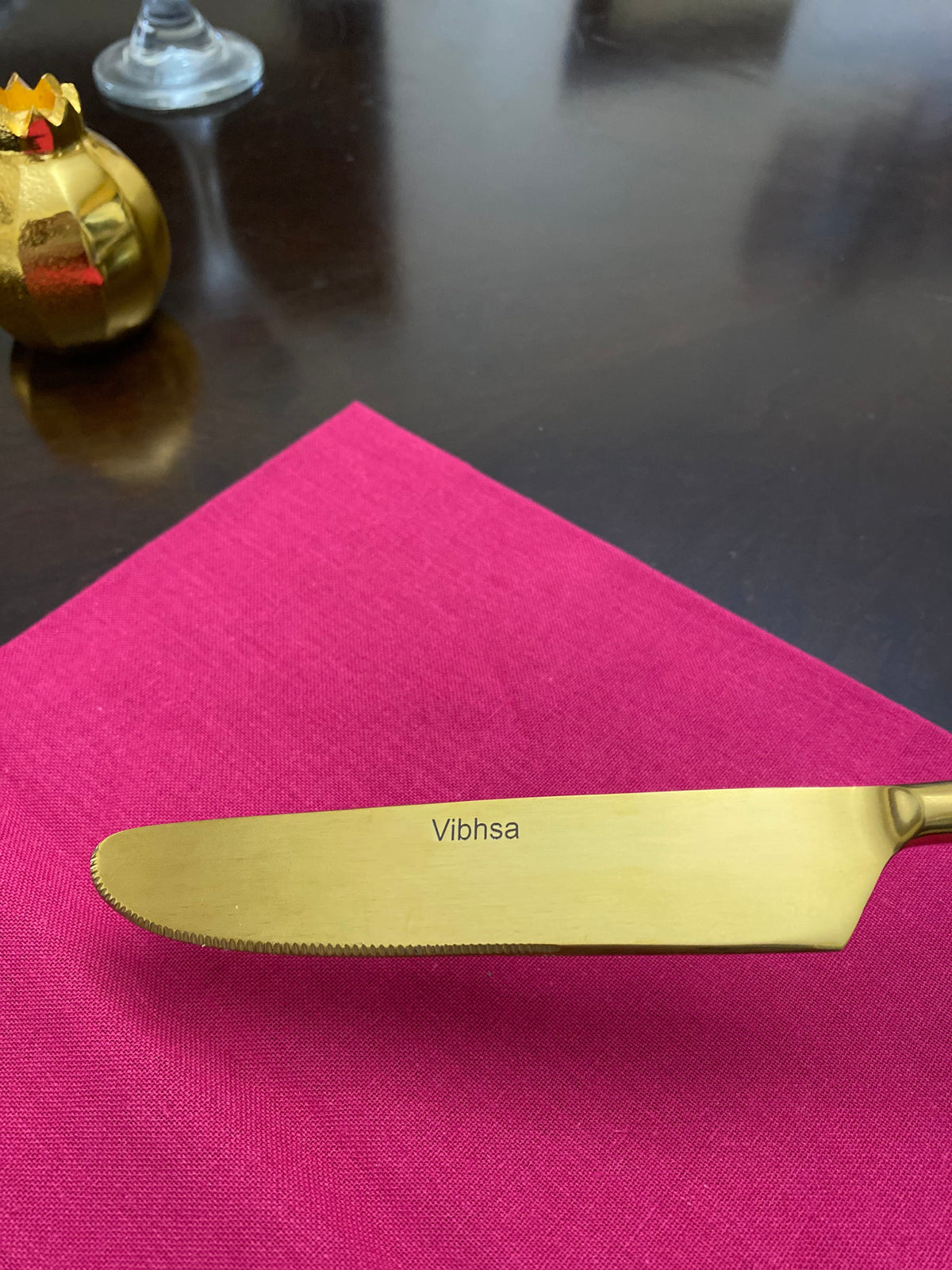 Vibhsa gold stainless steel flatware knife from 20 pc set on Tampa Home & Garden Store