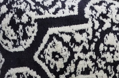Vibhsa black ivory medallion lumbar pillow fabric close-up on Tampa Home & Garden Store