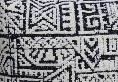 Vibhsa throw pillow black and white geometric pattern 20x20 with tassels on Tampa Home & Garden Store