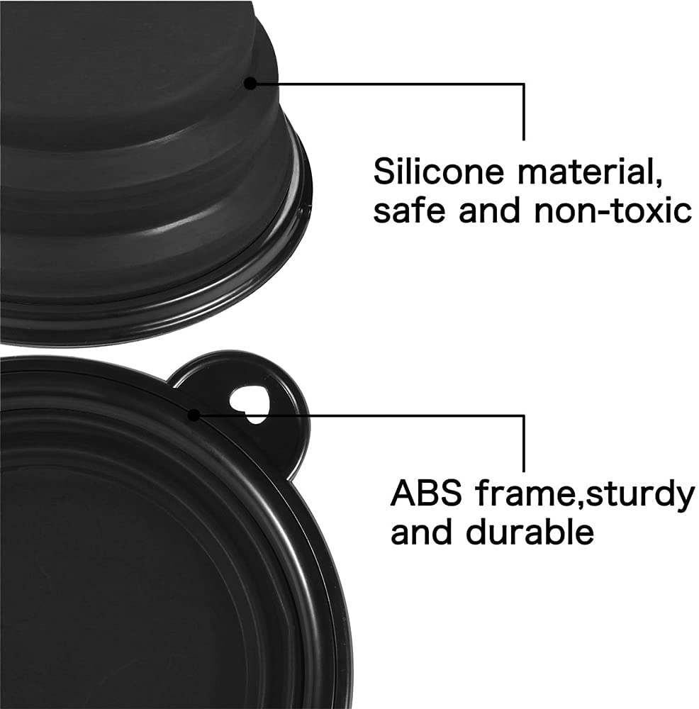 Vibhsa 5in portable foldable dog bowl set, black silicone bowl with ABS frame, 5 pieces on Tampa Home & Garden Store