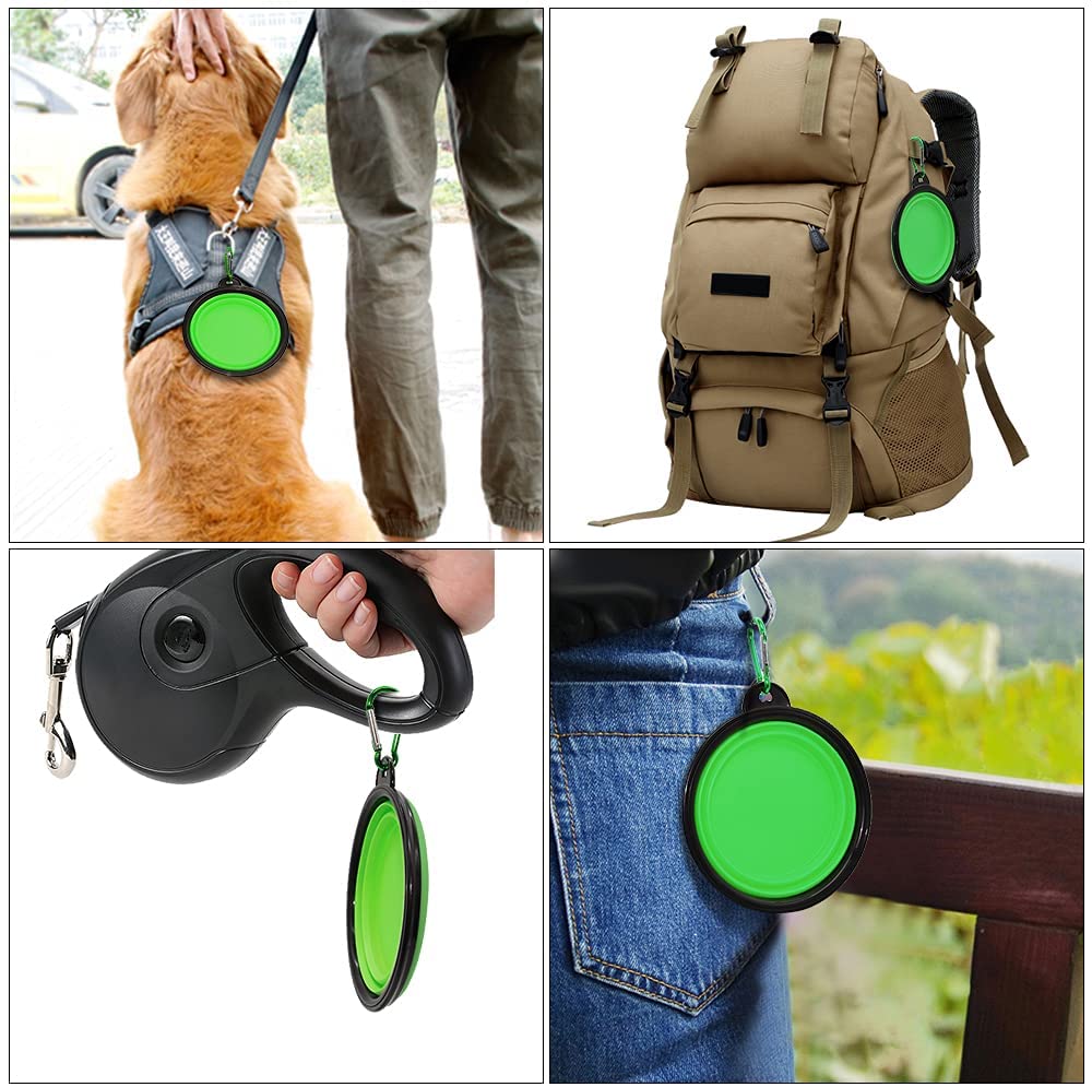 5-pack portable foldable small dog bowls, green silicone, Vibhsa on Tampa Home & Garden Store