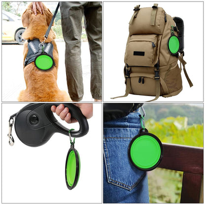 5-pack portable foldable small dog bowls, green silicone, Vibhsa on Tampa Home & Garden Store