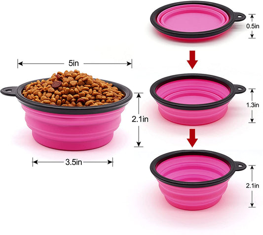 Vibhsa set of 5 purple portable foldable dog bowls for small dogs on Tampa Home & Garden Store