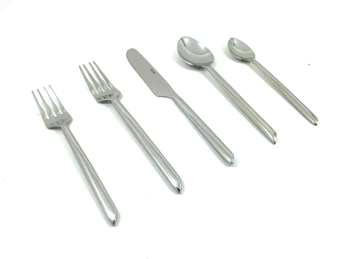 Vibhsa 20-piece stainless steel flatware set with unique silver handles on Tampa Home & Garden Store