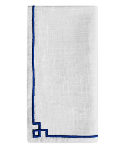 Vibhsa cotton table napkins set of 4 with blue embroidery border 20x20 on Tampa Home & Garden Store