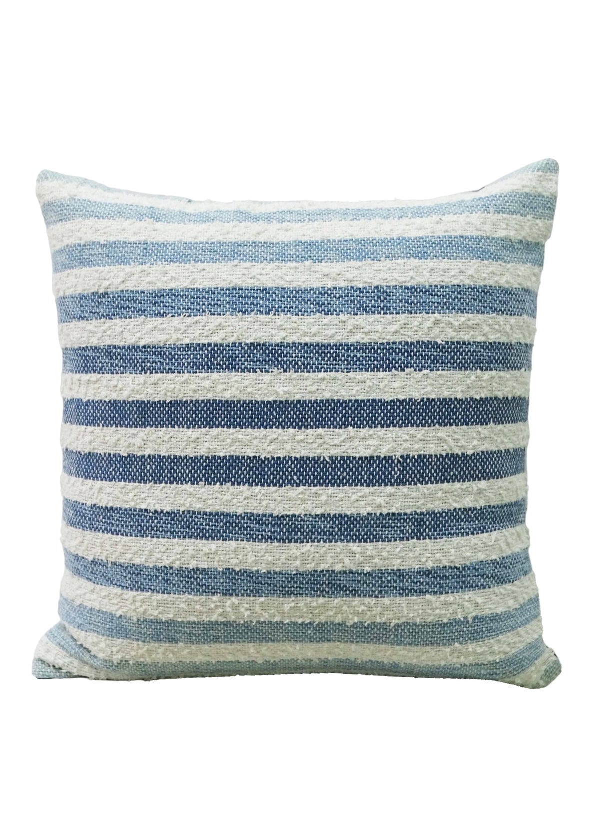 Throw pillow Vibhsa, 100% cotton ombre textured stripe in blue and white on Tampa Home & Garden Store